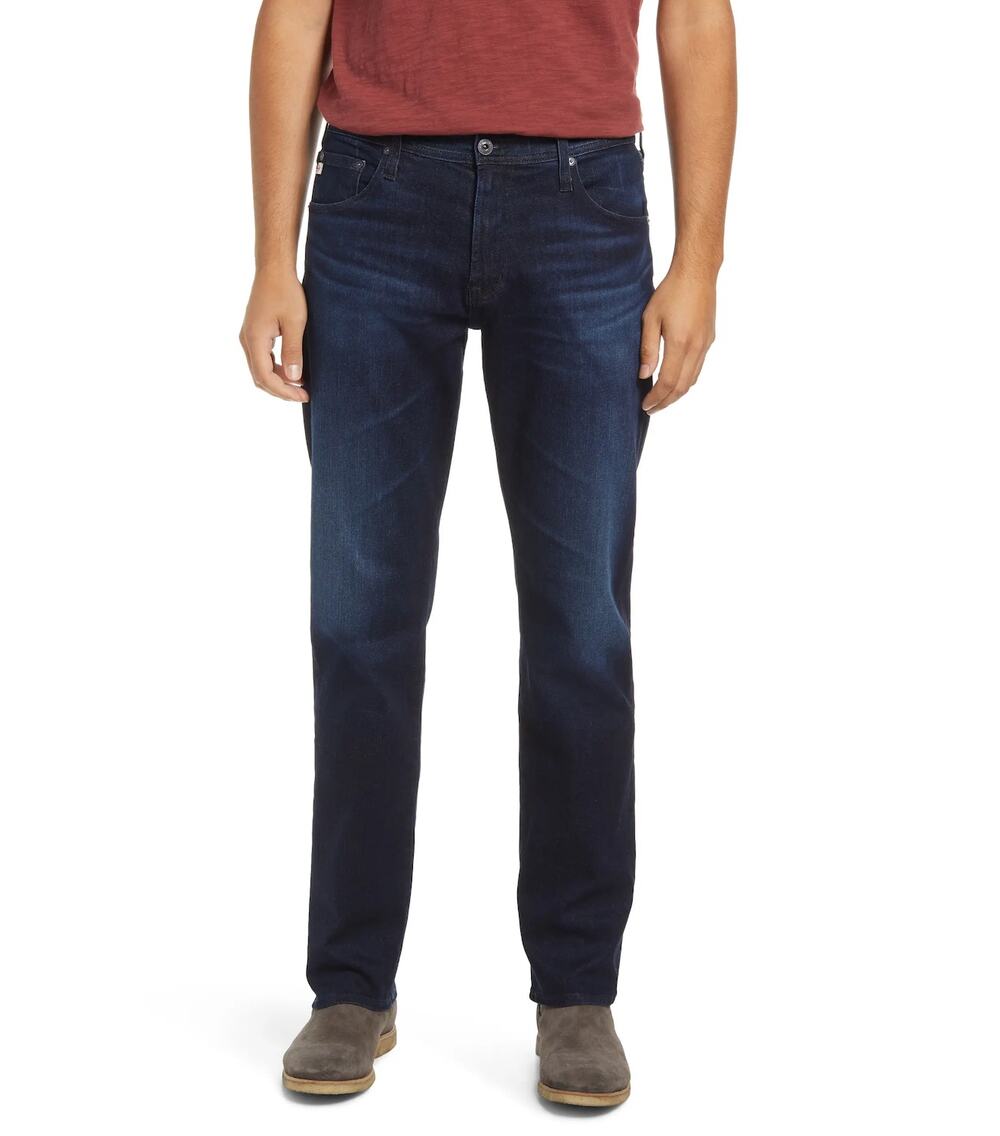 AG Adriano Goldschmied Mens Dark Blue The Graduate Straight Leg Jeans 34x34 Corp